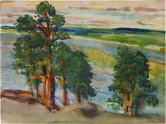 Курдов Валентин Иванович. Пейзаж с рекой